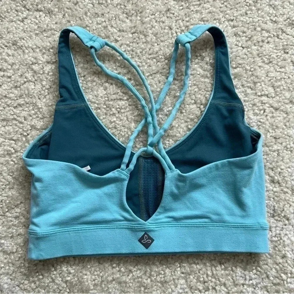 Prana Women’s Everyday Sports Bra Size XS Light Azurite Gym Active $50 - Picture 2 of 11
